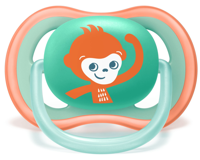 Philips AVENT / Пустышка силиконовая Ultra Air декор, 18 мес.+ (уп. 2 шт.), для мальчика, SCF349/11